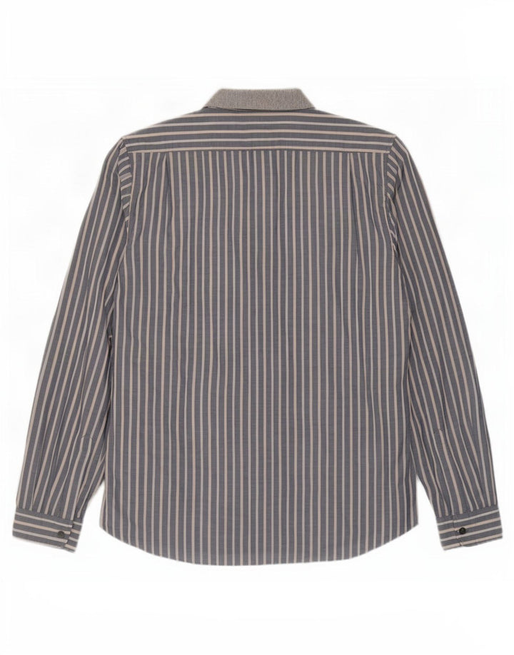 Hugo Boss Mens Shirt XL Grey Striped Cotton