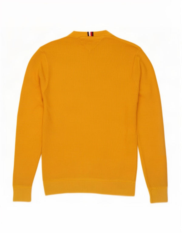 Tommy Hilfiger Herre Crew Neck Jumper Sweater Medium Gul Bomuld