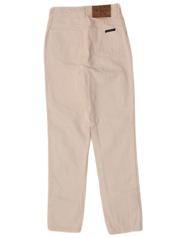 Jeans affusolati a vita alta da donna Calvin Klein US 9 Medium W25 L29 Bianco
