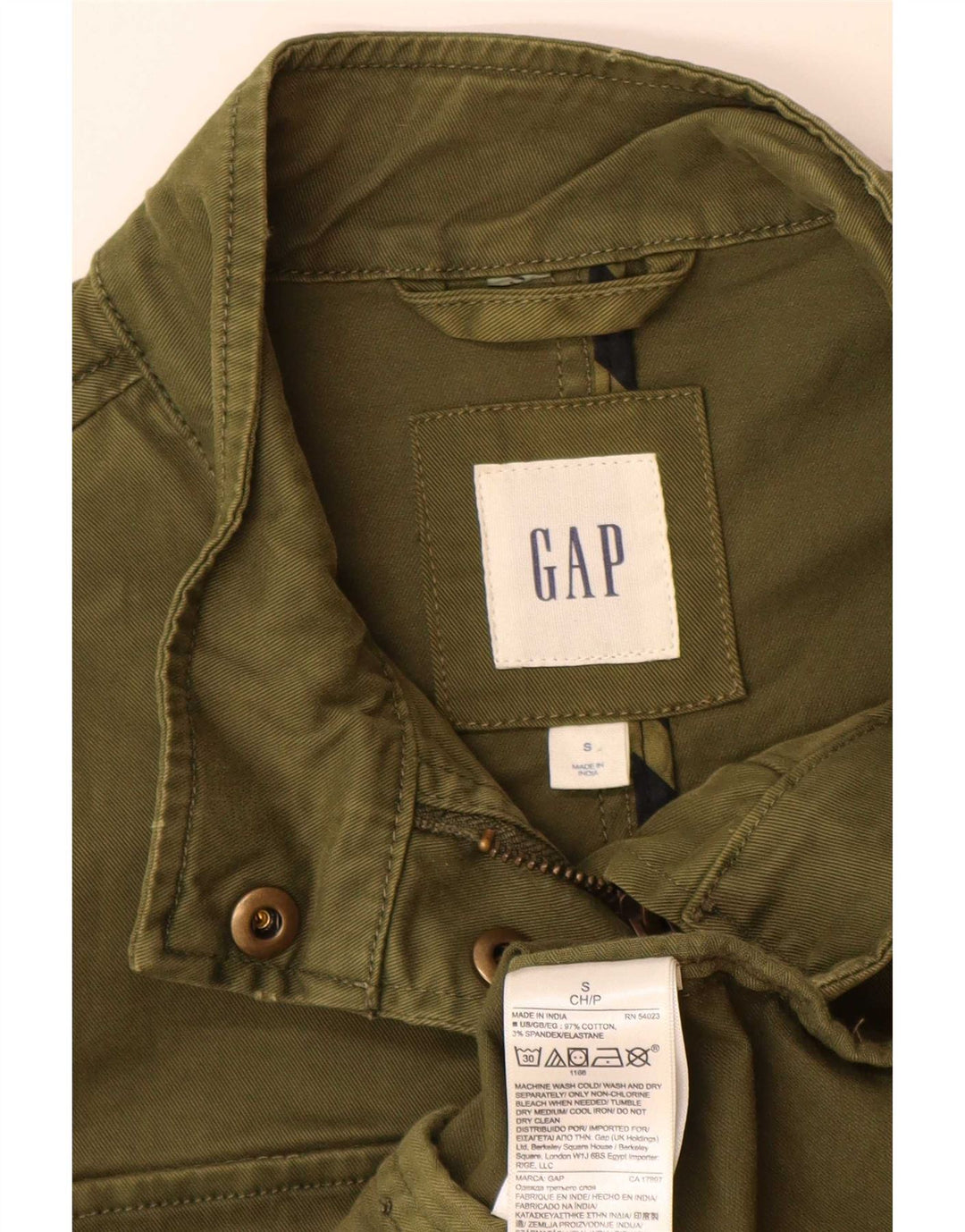Женская куртка оверсайз в стиле милитари Gap UK 10, маленькая, зеленая, хлопковая