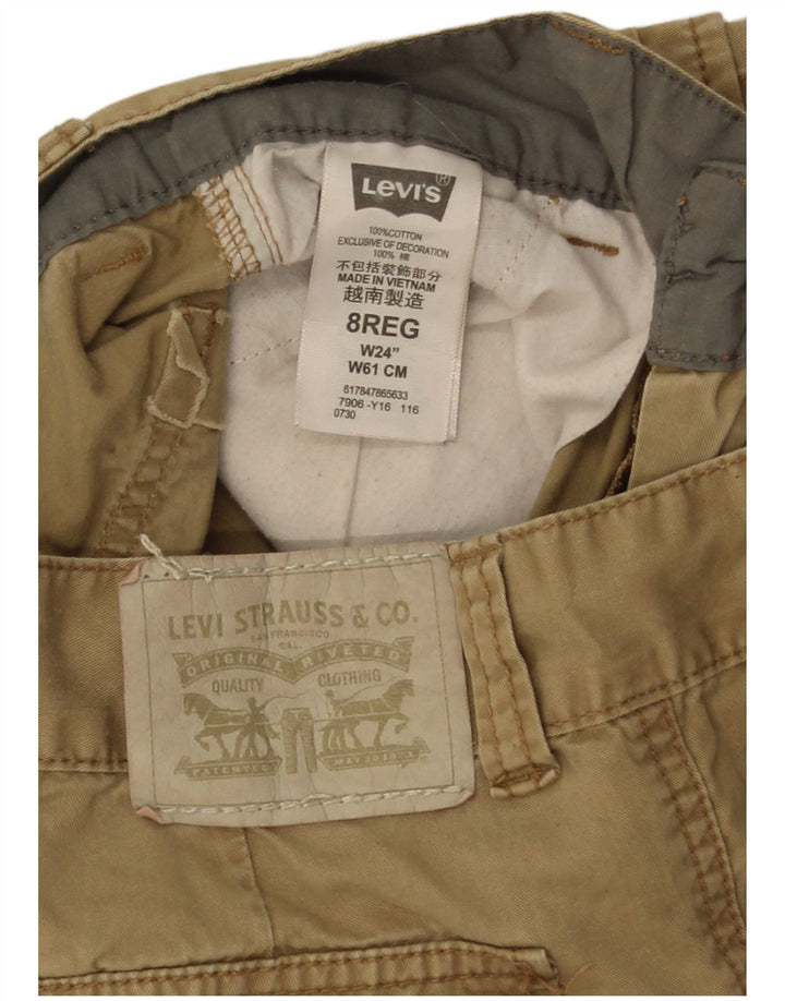 Levi's Boys Cargo Shorts 7-8 Years W24 Beige Cotton