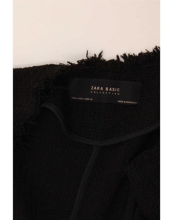 Zara Chaqueta Americana Abierta para Mujer UK 10 Small Black