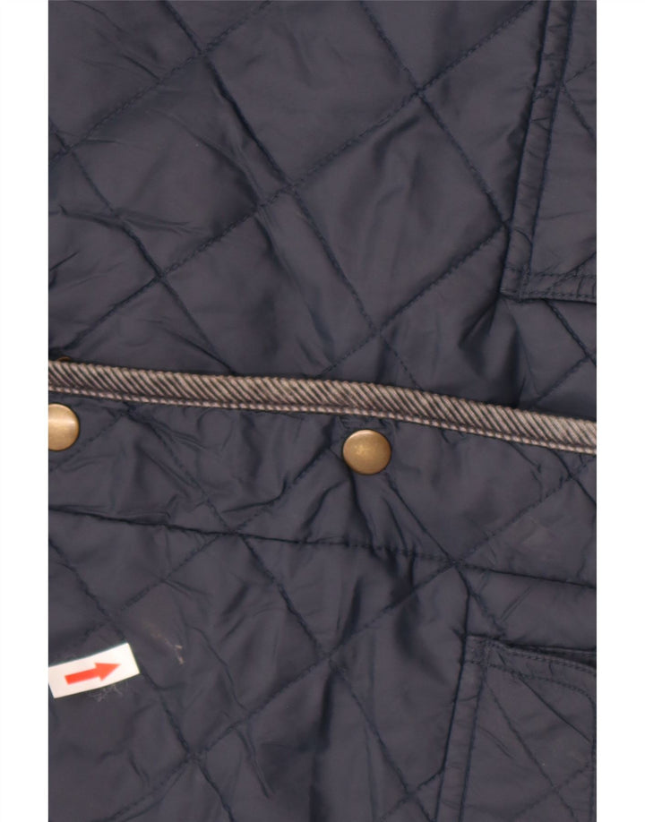Jack Wills Womens Hooded Quilted Jacket UK 8 Small  Navy Blue Nylon