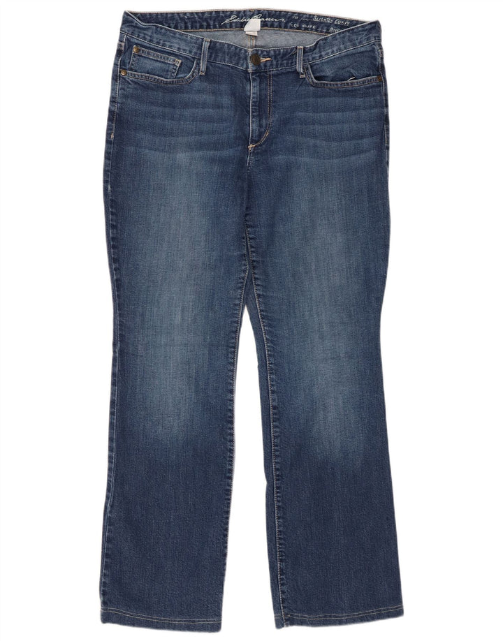 EDDIE BAUER Womens Slightly Curvy Bootcut Jeans US 12 Large W34 L29 Blue