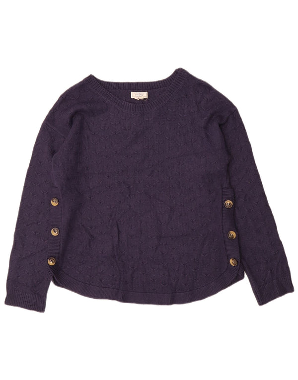 Fat Face Γυναικείο πουλόβερ με λαιμόκαυστο UK 8 Small Navy Blue Viscose