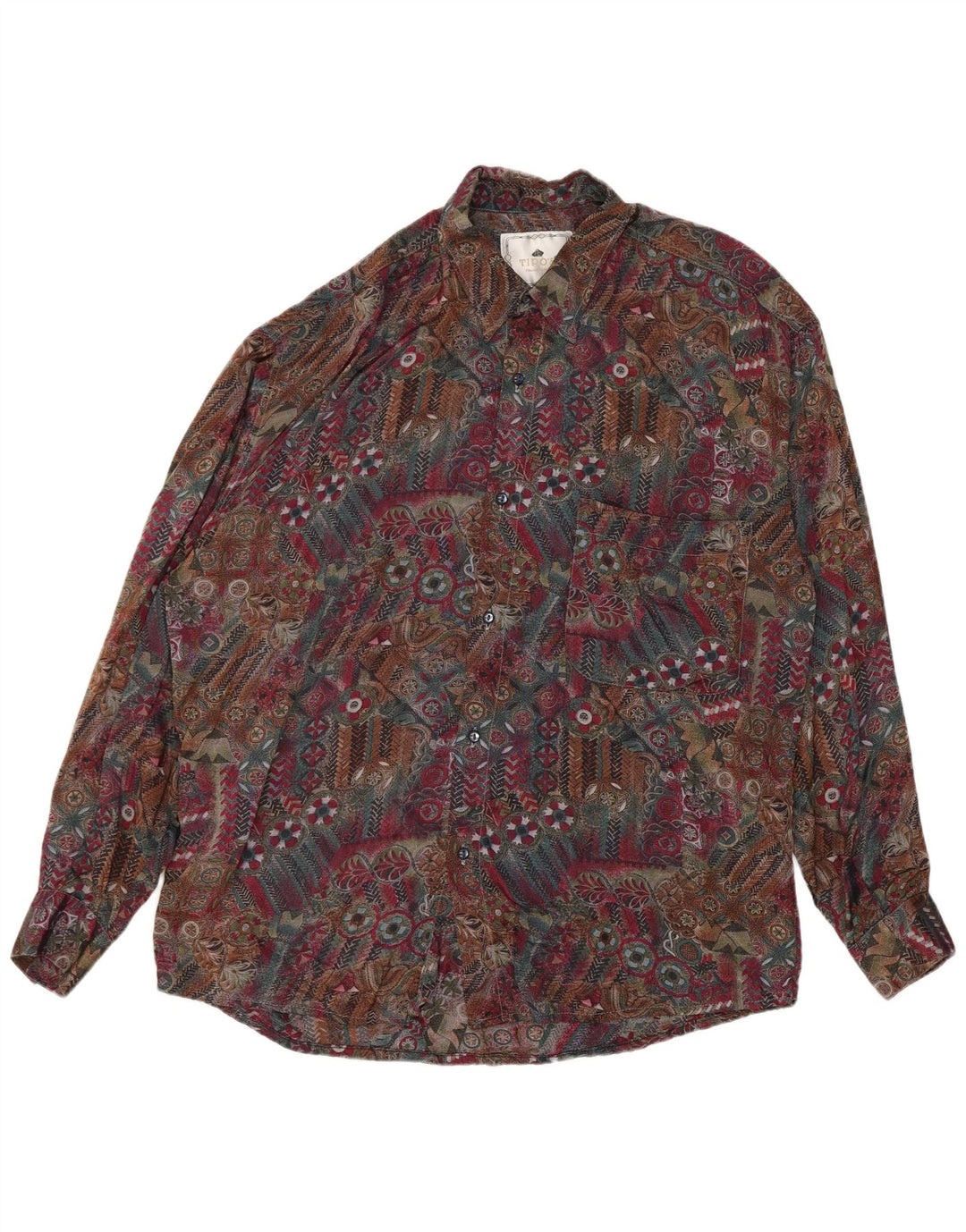 Tipo' S Mens Loose Fit Shirt Small Multicoloured Floral Viscose