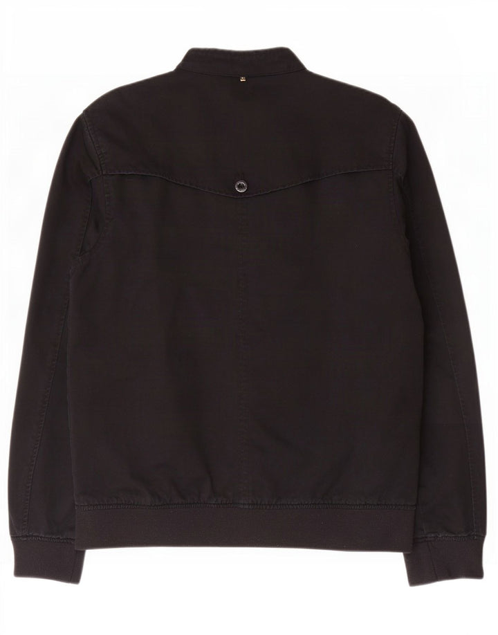 Pretty Green Herren Bomberjacke UK 40 Große schwarze Baumwolle