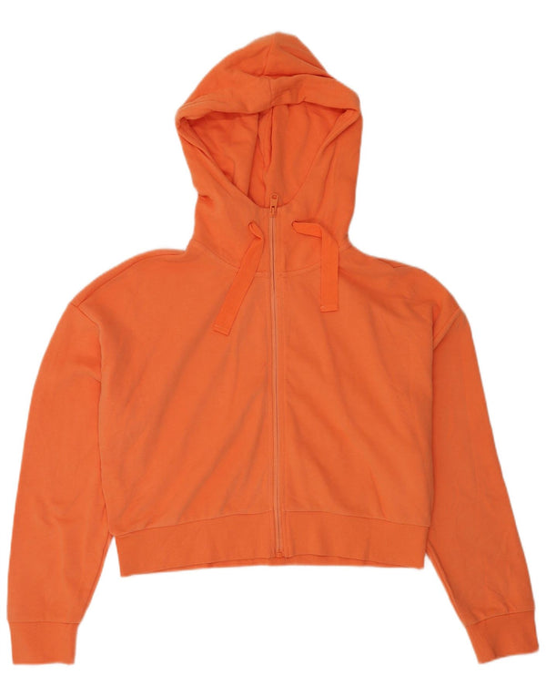 Tchibo Damen Crop Zip Hoodie Pullover UK 16 Large Orange Baumwolle