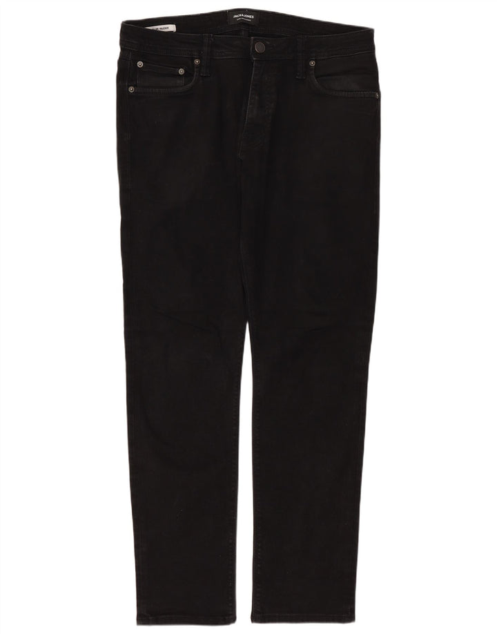 JACK & JONES Mens GLENN Slim Jeans W32 L30 Black Cotton