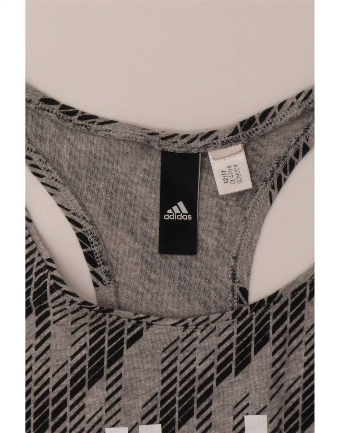 Adidas Womens Graphic Vest Top UK 12 Medium Grey Geometric