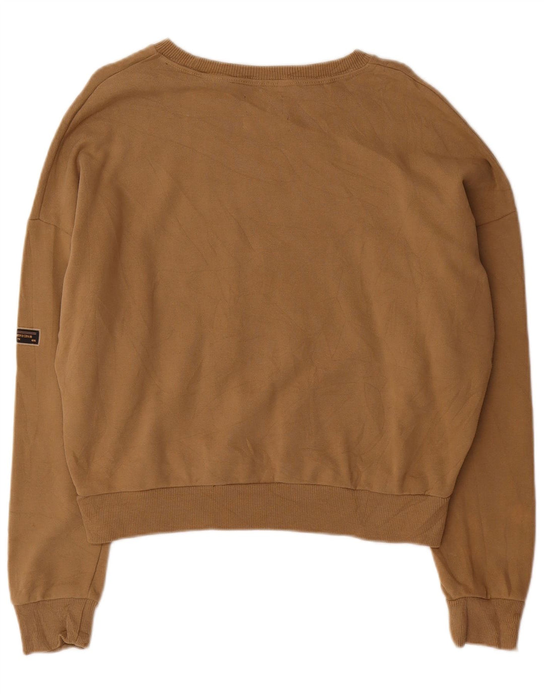 SUPERDRY Womens Graphic Oversized Sweatshirt Jumper UK 12 Medium Brown