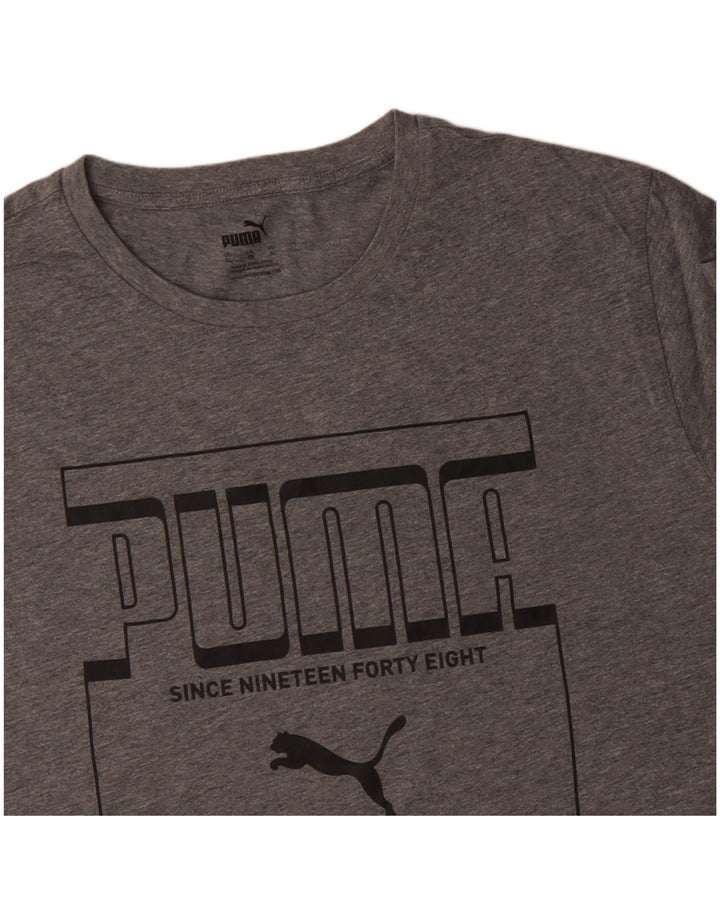 PUMA T-Shirt Graphique Homme XL Gris Coton