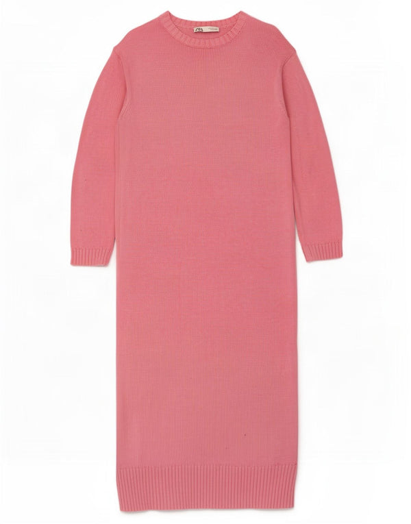 Zara Robe pull surdimensionnée pour femme UK 10 Petit coton rose