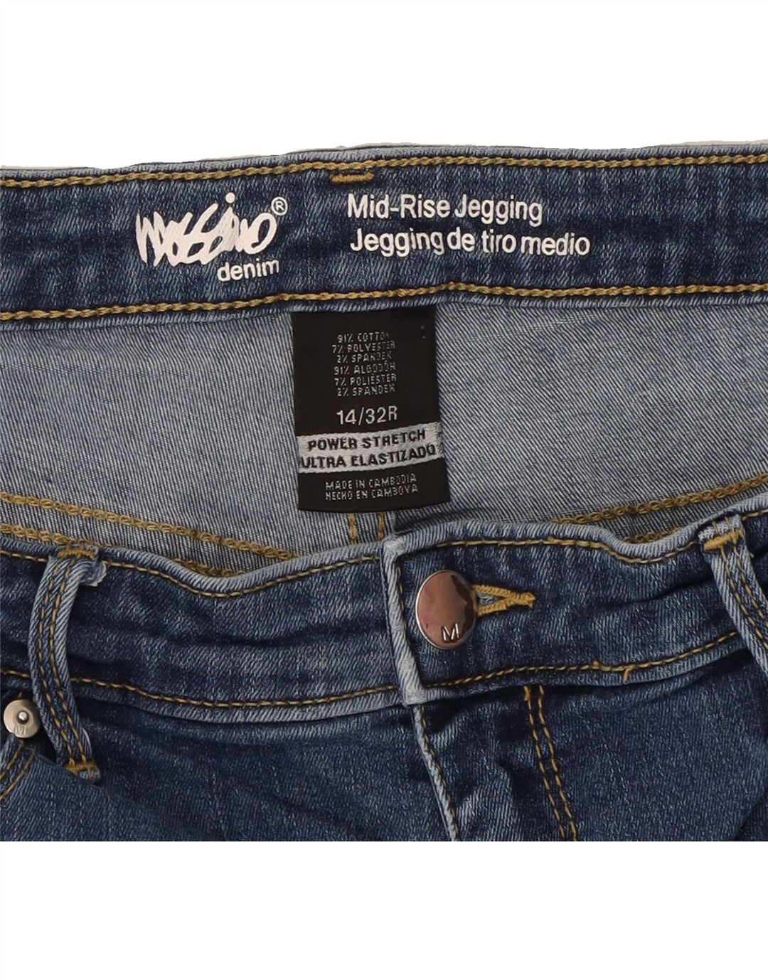 MOSSIMO Womens Mid Rise Jegging Jeans W34 L27 Blue Cotton Vintage Mossimo and Second-Hand Mossimo from Messina Hembry 