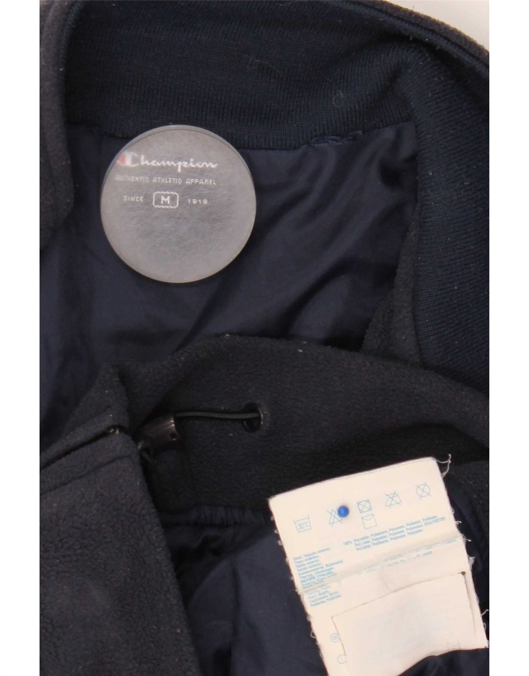 Champion Mens Fleece Jacket UK 38 Medium Navy Blue Polyester