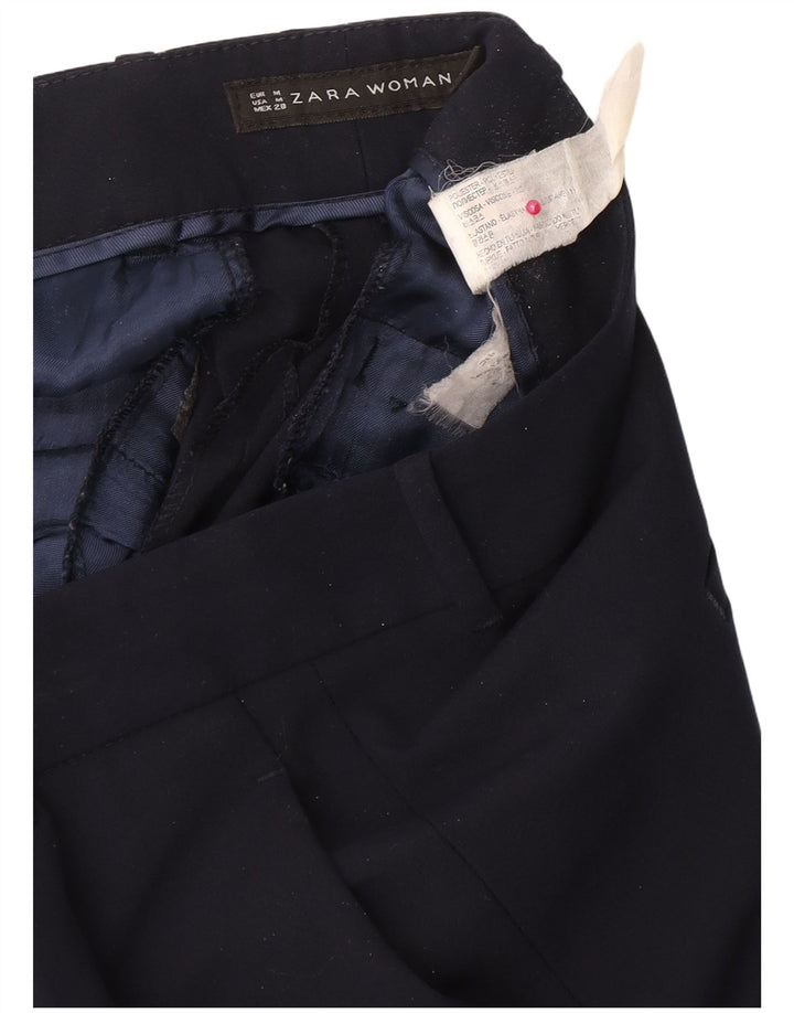 Zara Womens Slim Suit Trousers Medium W28 L26 Navy Blue Polyester