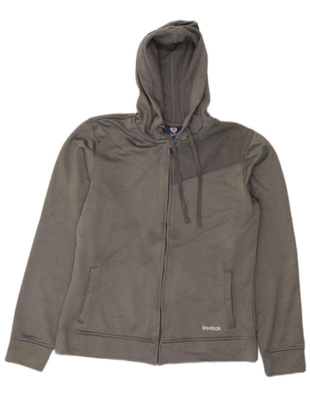 Maglione con cappuccio e zip da donna Reebok UK 14 Poliestere grigio medio