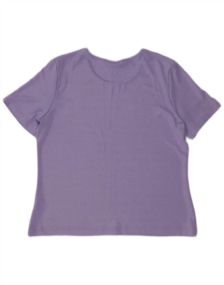 Marks & Spencer T-shirt top til kvinder DK 16 Stor lilla polyester