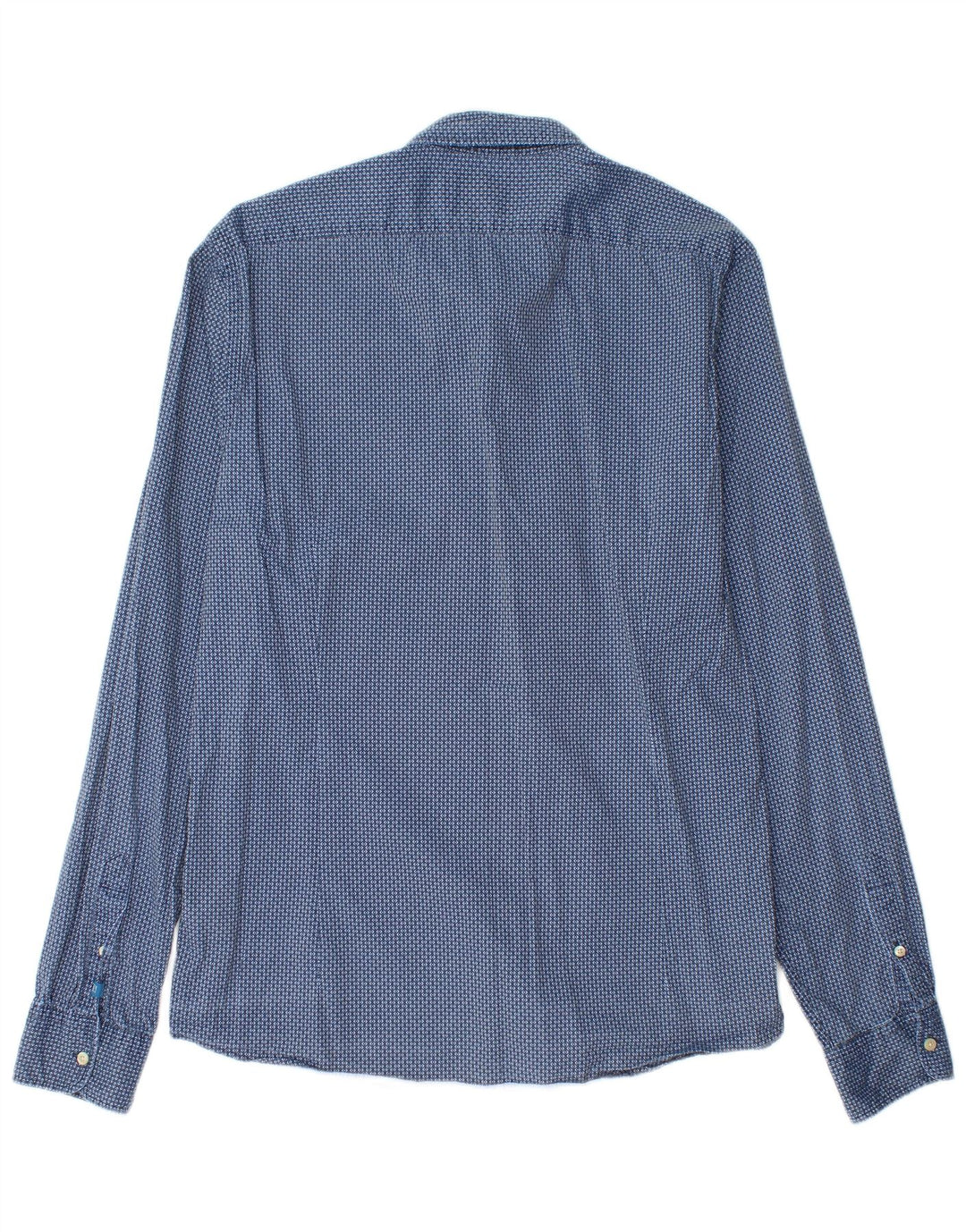 Scotch & Soda Mens Slim Shirt Large Blue Geometric Cotton