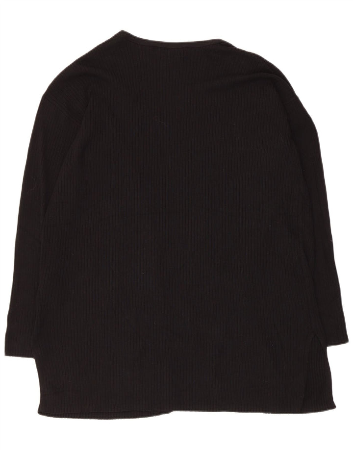 Marks & Spencer Womens Open Cardigan Sweater UK 14 Medium Black Viscose