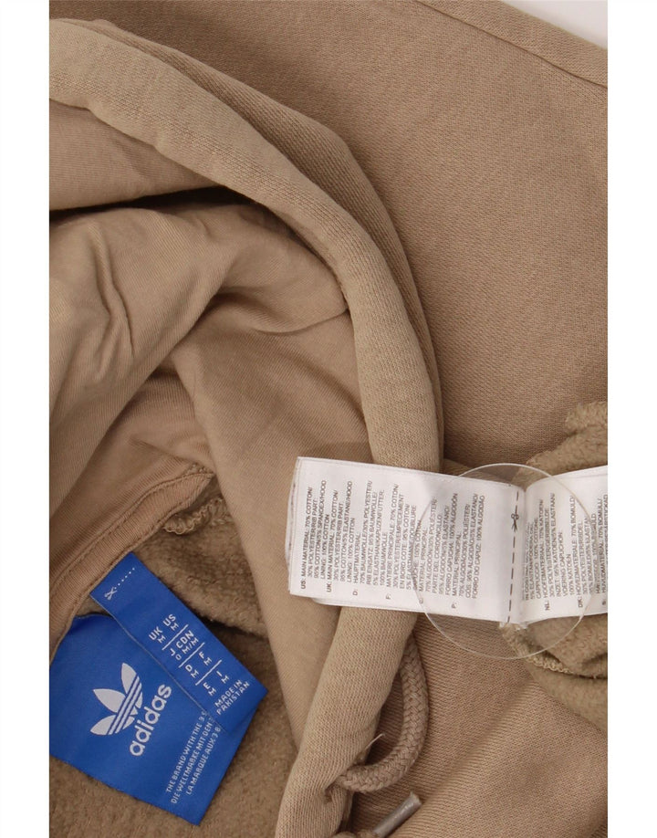 Adidas Mens Graphic Hoodie Jumper Medium Beige Cotton