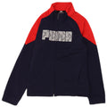 Puma Jungen Grafik-Trainingsanzug-Top-Jacke, 9–10 Jahre, Marineblau, Farbblock