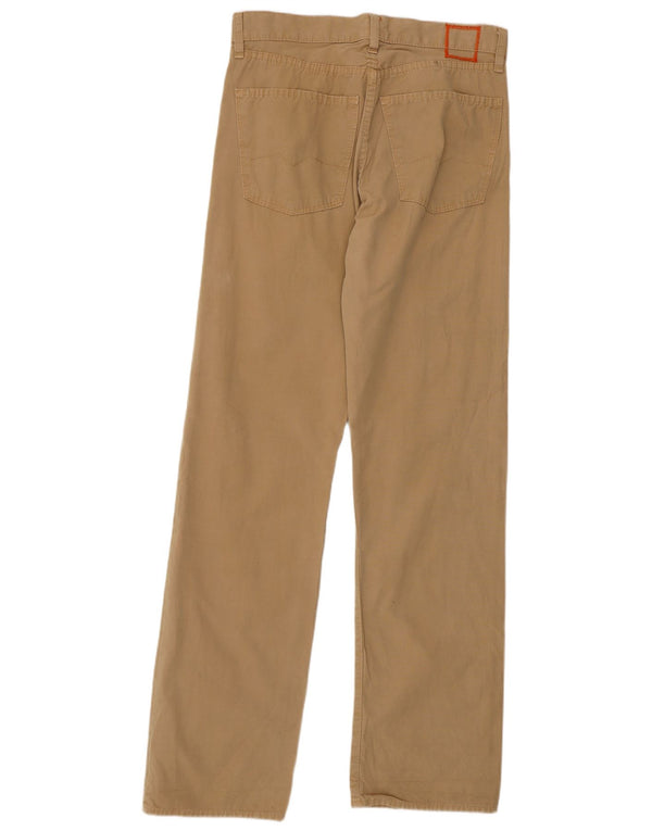 Hugo Boss Mens Straight Casual Trousers W31 L34 Beige Cotton