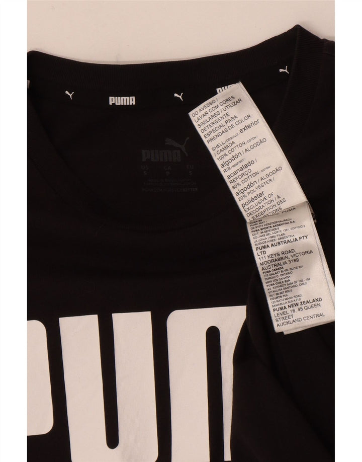 Puma Mens Graphic T-Shirt Top Small Black Cotton