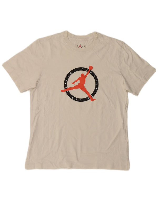 Camiseta Jordan masculina gráfica Top médio algodão branco