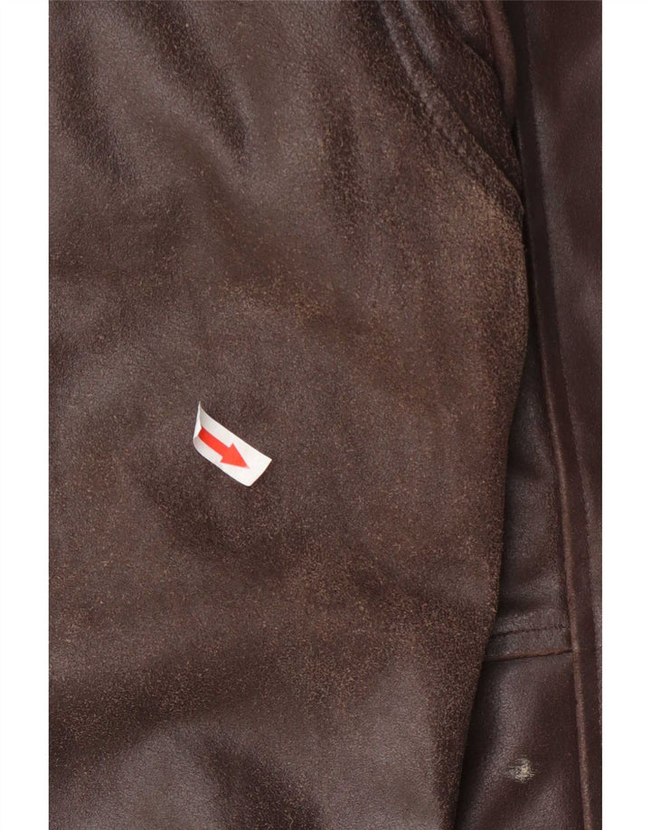veste en cuir homme vintage UK 40 Grand Marron