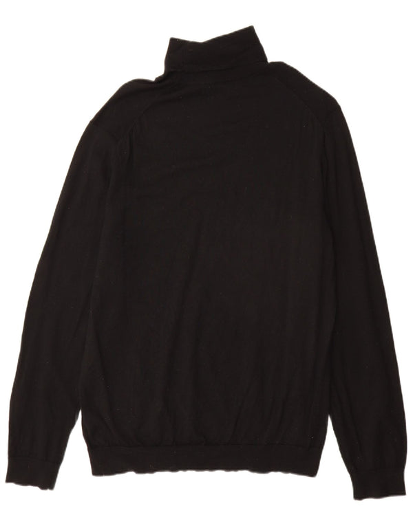 Marks & Spencer Męski sweter z golfem XL, czarna, wełna merynosów