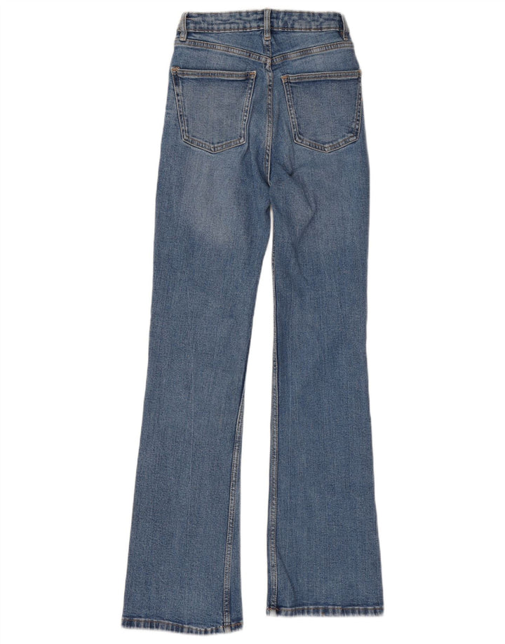 Zara Womens Flared Jeans EU 34 2XS W24 L30 Blue Cotton