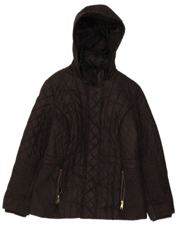 Marks & Spencer Chaqueta acolchada con capucha para mujer UK 44 Grande Poliéster negro