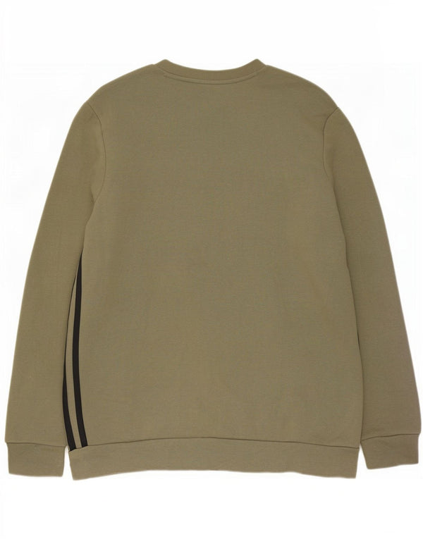 Adidas Mens Sweatshirt Jumper Large Khaki Cotton