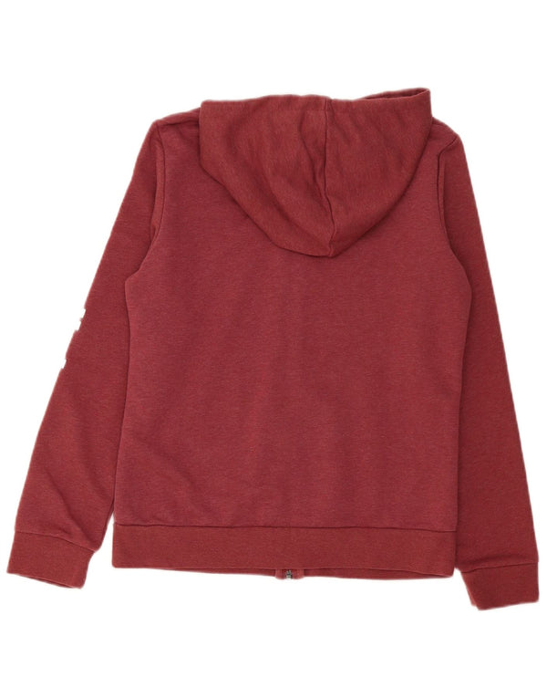 Adidas Damen Graphic Zip Hoodie Pullover UK 12/14 Medium Burgund Baumwolle