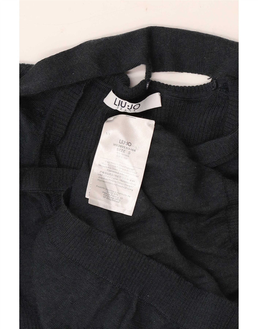 Liu Jo Womens Front Tie V-Neck Jumper Sweater UK 10 Small Black Wool