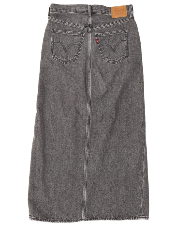 LEVI'S Womens Denim Skirt W25 XS Grey Cotton