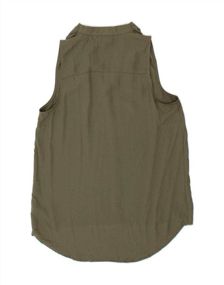 MOSSIMO Womens Sleeveless Blouse Top UK 10 Small Khaki Viscose Vintage Mossimo and Second-Hand Mossimo from Messina Hembry 