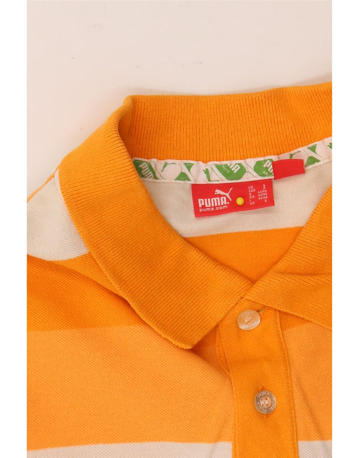 PUMA Mens Polo Shirt Small Orange Striped Vintage Puma and Second-Hand Puma from Messina Hembry 