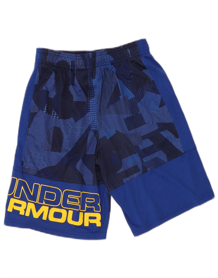 Pantaloncini sportivi con grafica da ragazzo Under Armour 9-10 anni Blu medio geometrico