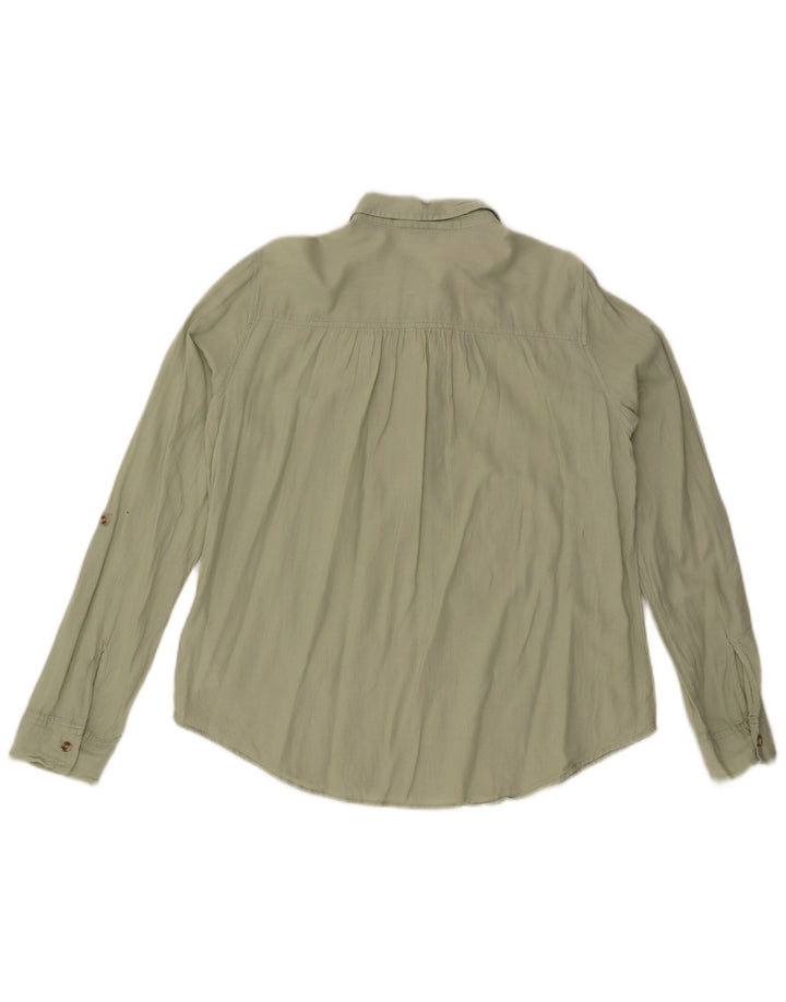 Hollister Womens Pullover Shirt UK 14 Medium Green Cotton