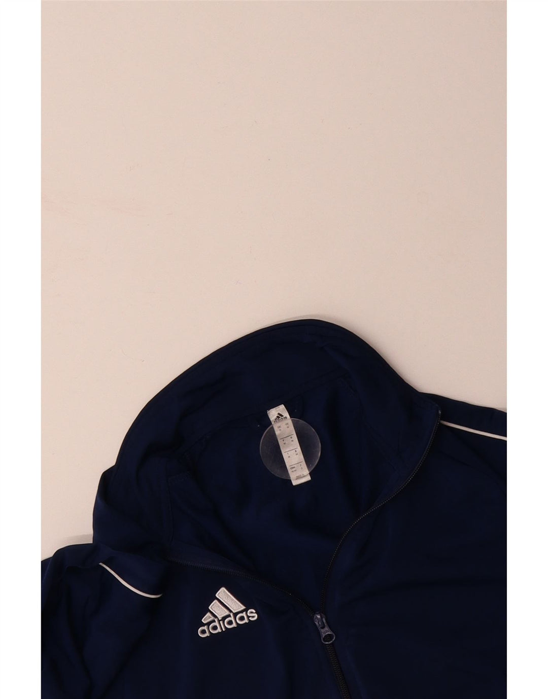 ADIDAS Mens Tracksuit Top Jacket Medium Navy Blue Polyester