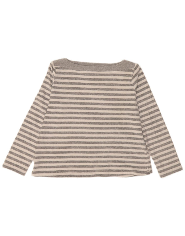 Marks & Spencer Top para mujer de manga larga UK 46 Grande Gris Rayas Algodón