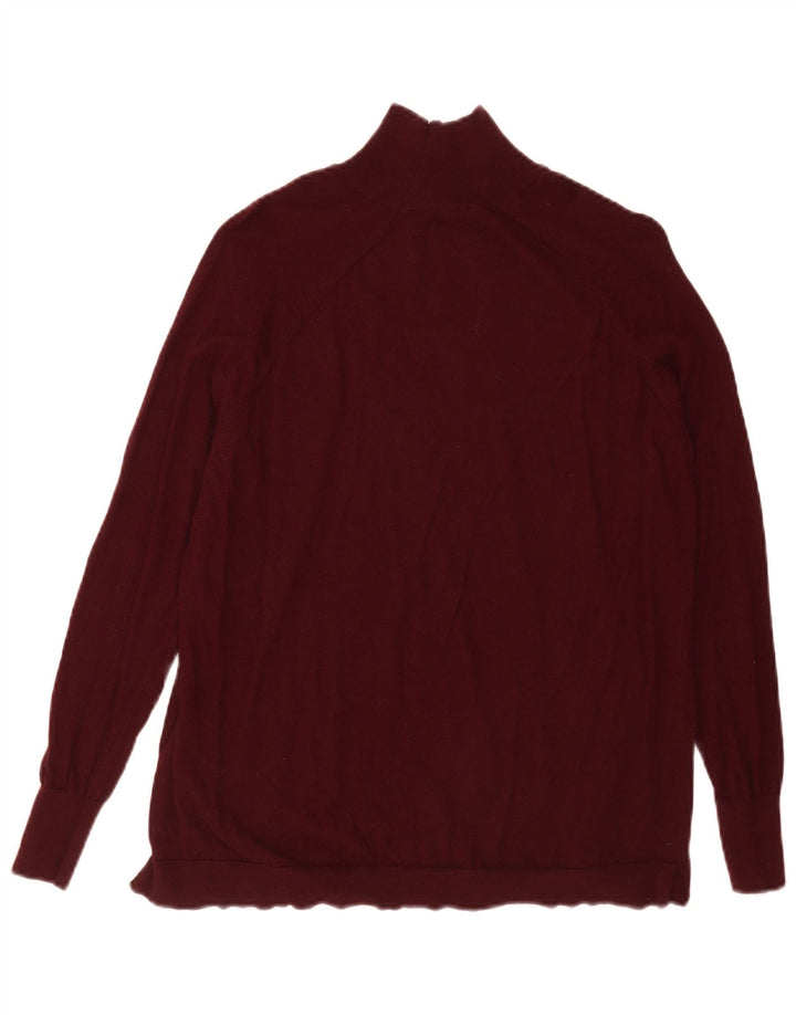 Massimo Dutti Mens Turtle Neck Jumper Sweater XS Burgundy Wool