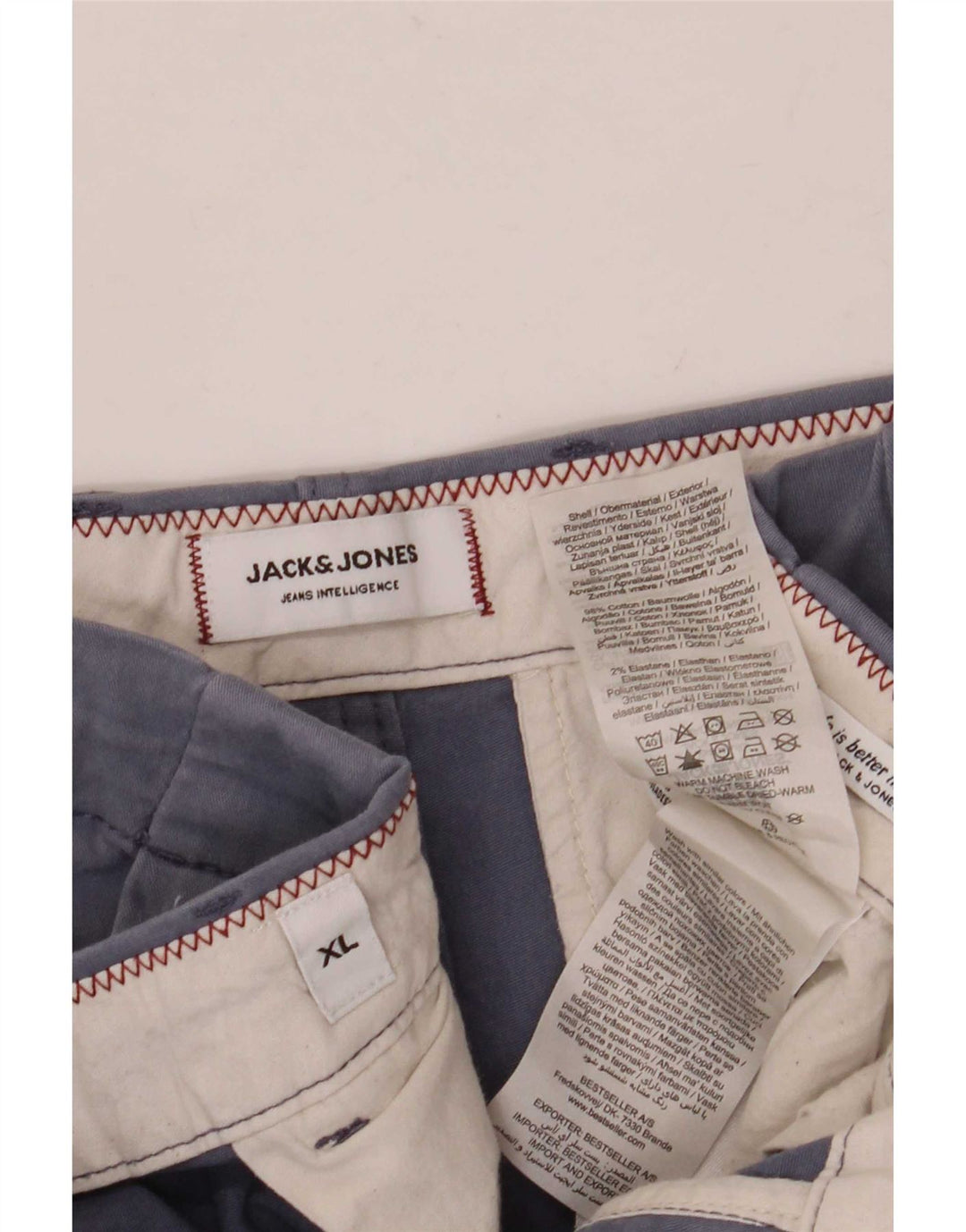 Jack & Jones Mens Regular Chino Shorts XL W38 Blue Cotton