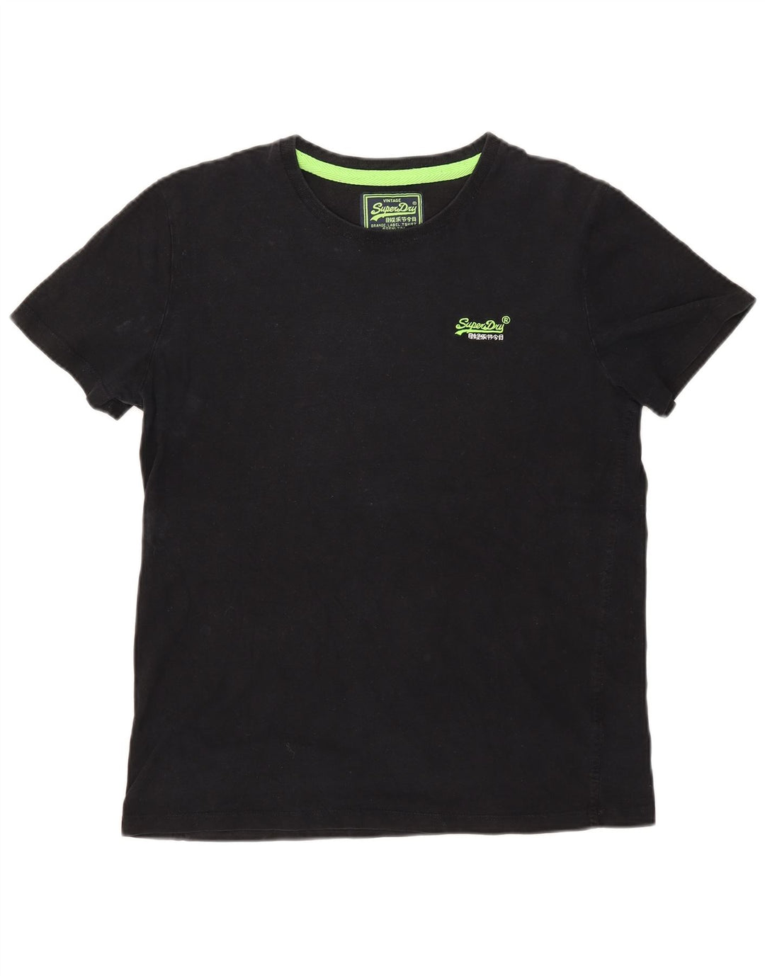Superdry Mens T-Shirt Top Large Black Cotton