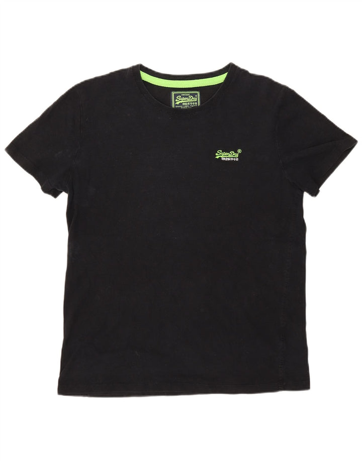 Superdry Mens T-Shirt Top Large Black Cotton