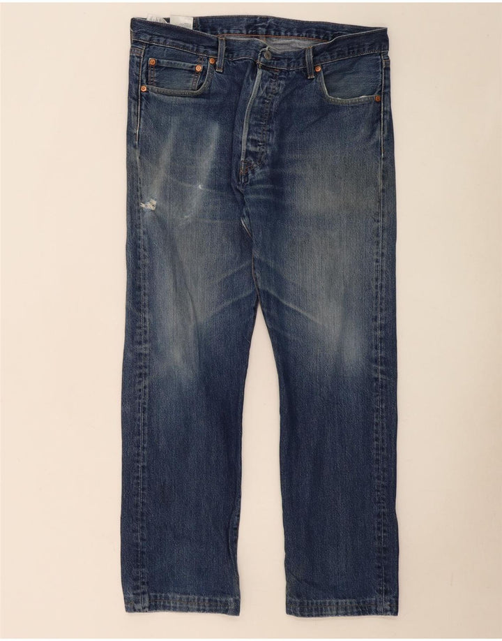 Levi's Herre 501 lige jeans W36 L30 blå bomuld