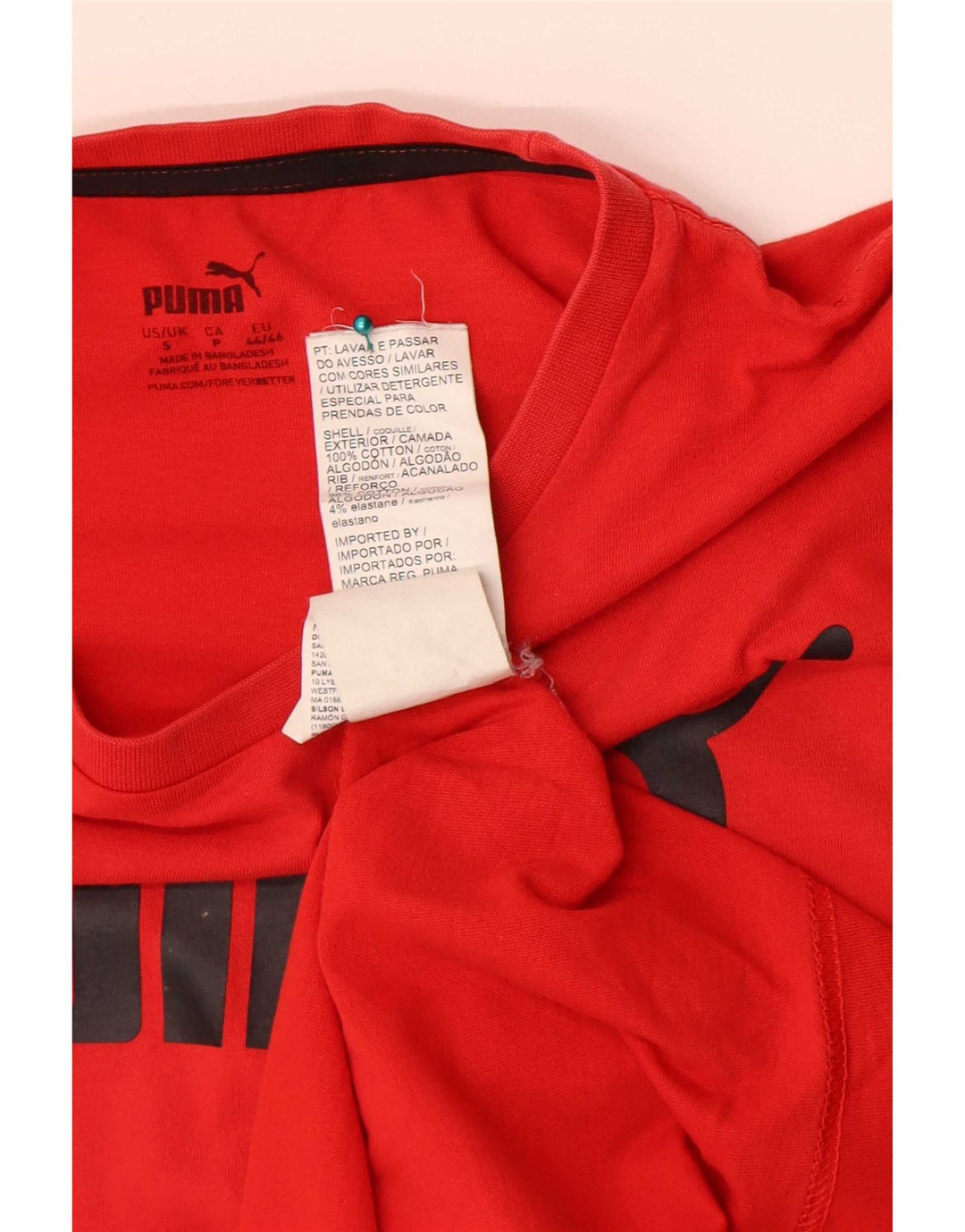 Puma Mens Graphic T-Shirt Top Small Red Cotton