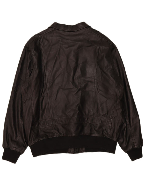 Giacca in pelle vintage da uomo UK 42 XL nera